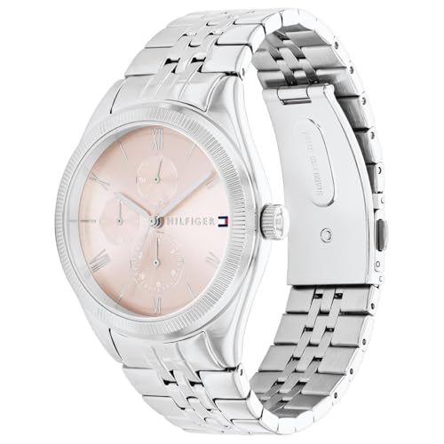 Tommy Hilfiger Monica Quartz Multifunction Blush Dial Silver Stainless Steel Strap Watch for Women
