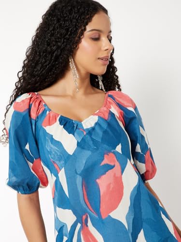 Max Women Printed A-line Dress (Multicolour_M)
