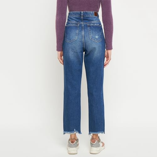 Madame Women Solid Denim Jeans Blue