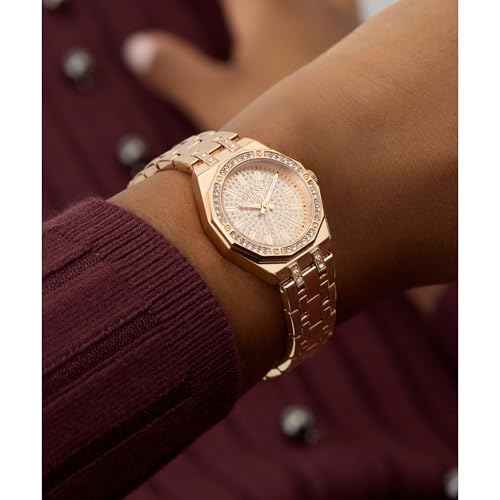 GUESS Rose Gold Round Dial Analog Women's Watch - GW0931L4