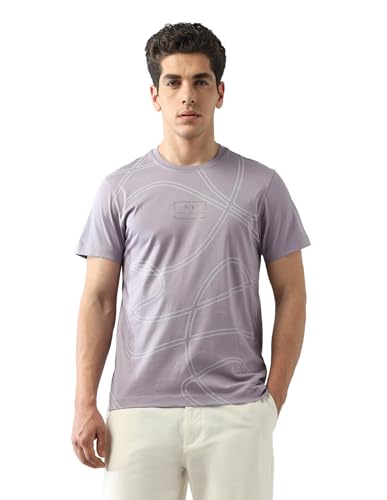 Arrow New York Men's Regular Fit T-Shirt (ANAJTS3116_Lavender