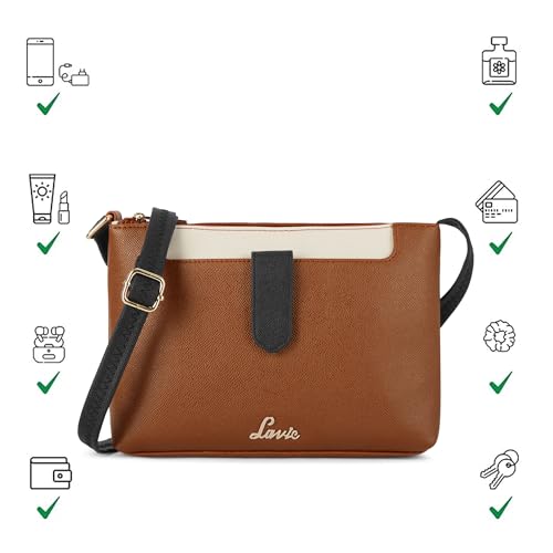 Lavie Women's Keiko 2C Colorblock Top Zip Crossbody Sling Bag | Ladies Purse Handbag | Gift for Women
