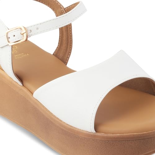 tresmode SINHERE Women's Wedges Sandals Platform Heels Black, 3 UK / 36 EU - Open Toe Comfortable Soft Footwear