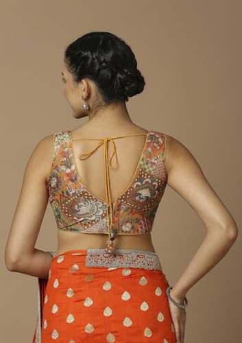 Salwar Studio Women's Mustard Woven Design Saree Blouse-LV-0007-MSTD-42