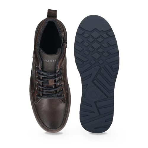 bugatti Exeter Dark Grey Premium Leather Comfort Hightop Sneakers