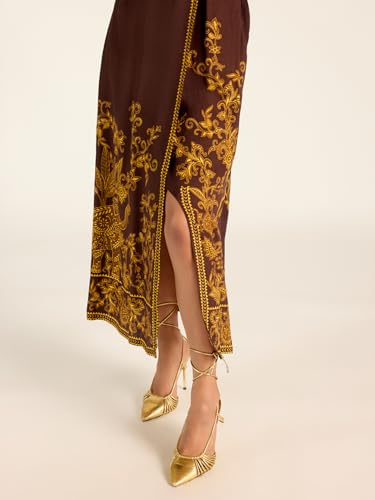 Label RITU KUMAR Brown Edwin Long Dress