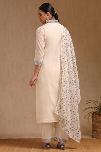 Soch Women's Cotton Salwar Suit Set (EWS5CD21989_Off White