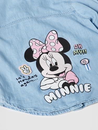 Max Girls Minnie Mouse Shirt(Blue_3-4 Y)