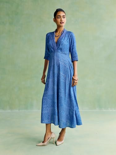 Aarke Ritu Kumar Blue Bandhej Rang Long Dress