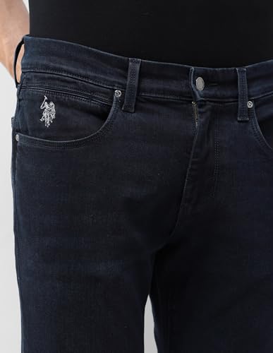 U.S. Polo Assn. Denim Co. Men's Brandon Slim Tapered Fit Blue Jeans (UDJEN2032_Dark Blue_40)