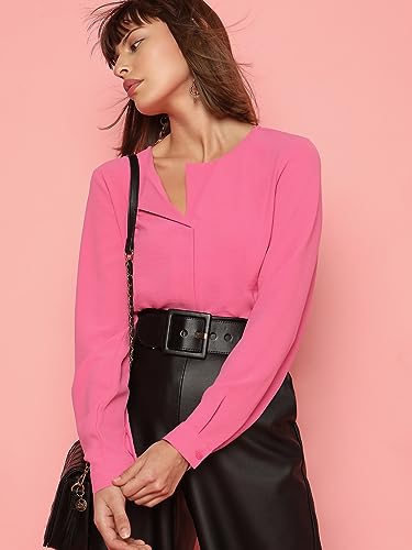 VERO MODA Women Solid Polyester Regular Fit Pink Shirt
