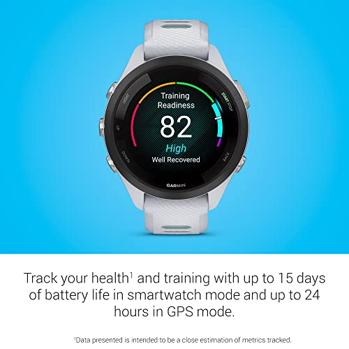 Garmin Forerunner 265S Advanced Multisport Touchscreen Smartwatch, Whitestone | Heart Rate Monitor, Training Stats, Daily Suggested Workouts, Up to 15 Day Battery Life with Signature Charging Bundle