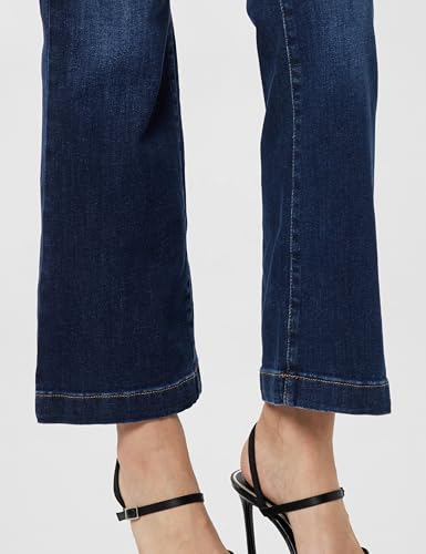 ONLY Women Washed Cotton Blend Flared Fit Mid Rise Blue Jeans