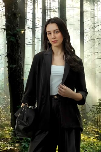 Women Black Solid Blazer