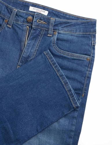 U.S. POLO ASSN. High Rise Straight Fit Jeans (UWAW25JEN447_Blue_26)