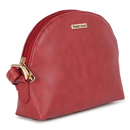 Fastrack Women’s Round Small Everyday Sling Bag (Bright Maroon)