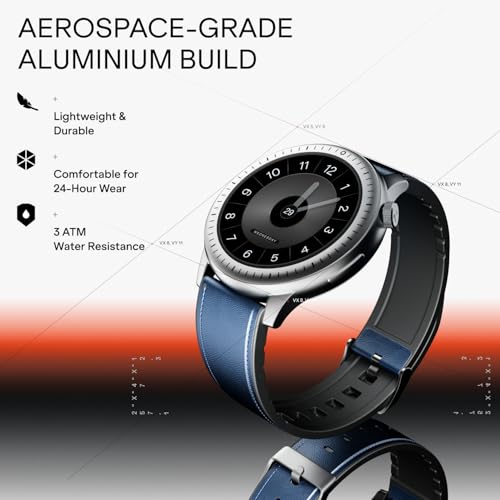 boAt Valour Watch 1 R, AI Smart Habit Builder, 1.43" 3D Immersive AMOLED Display, 1000 nits, Light-Weight Aluminium Build 3 ATM, 10 Days Battery Life, Smart Watches for Man (Imperial Leather)