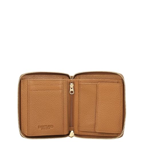 Da Milano Premium Leather Wallet for Women | Multi Compartment Travel Wallet - Caramel Brown