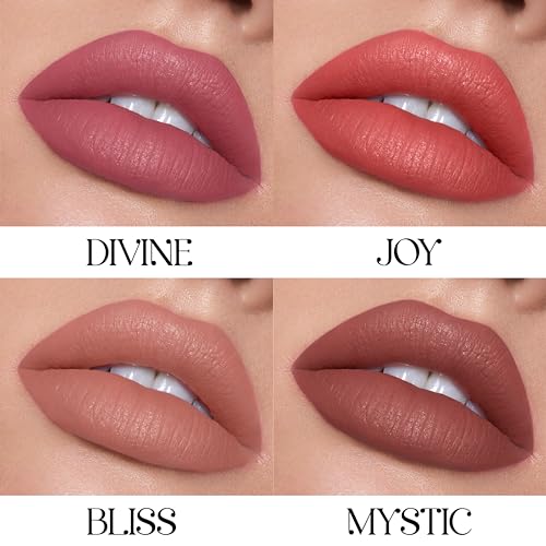 Milagro Beauty Quad Squad 1.0, Matte Liquid Lipstick 4 Shades In 1, Intense Color, Long-Lasting, Moisturizing & Non-Drying, Smudge-Proof & Waterproof (4Ml)