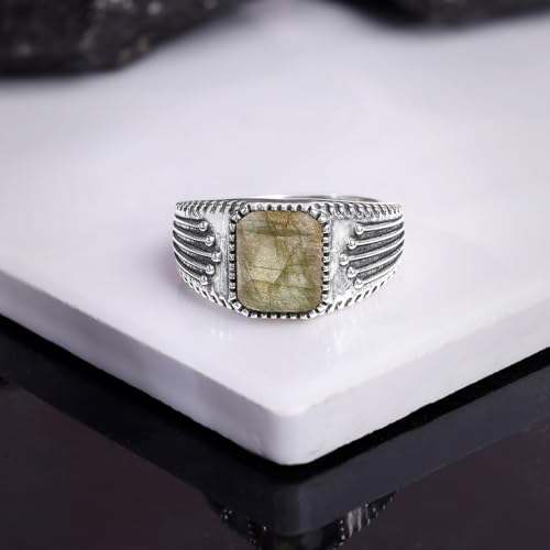 GIVA 925 Silver Oxidised Silver Heritage Ring For Him,Indian - 20| Gifts for Men & Boys | With Certificate of Authenticity and 925 Stamp | 6 Months Warranty