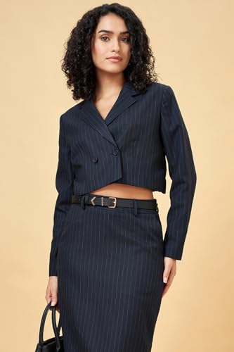 Women's Annabelle Navy Blazer Regular Fit,Baritone Blue,M