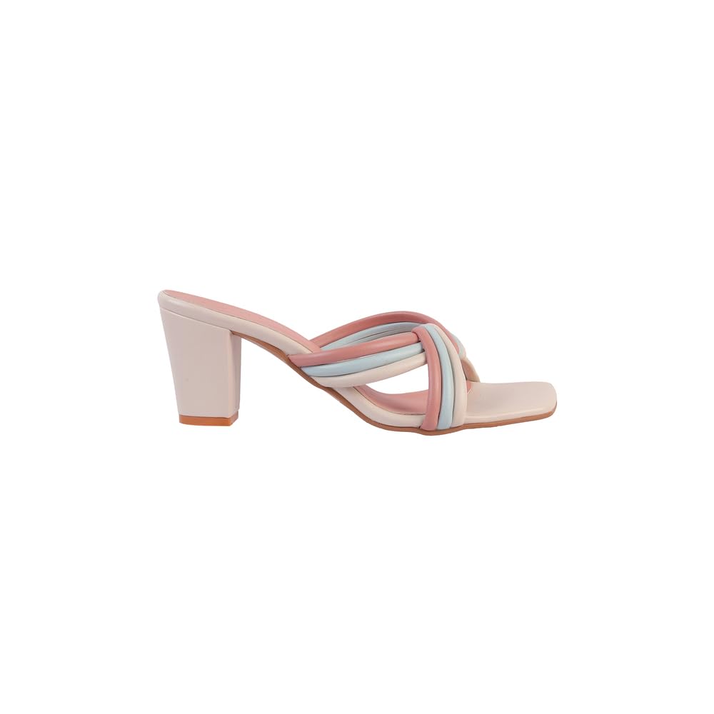 Metro Women Beige Block Heel Fashion Sandal UK/7 EU/40 (40-236)