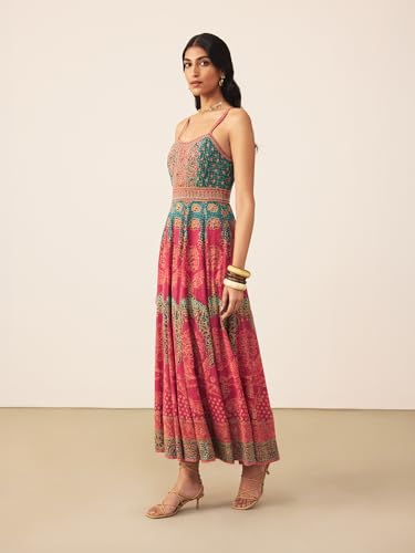 Ritu Kumar Teal Safflower Long Dress