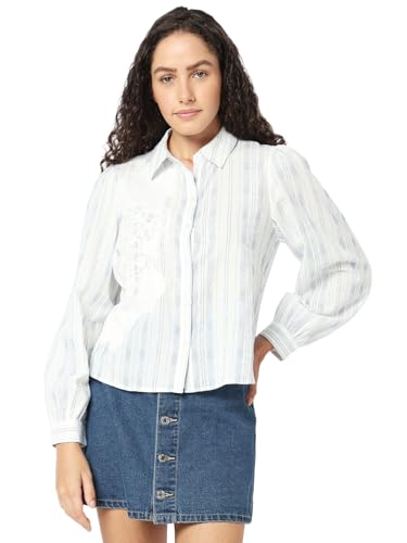 VERO MODA Women Light Blue Regular Fit Shirt