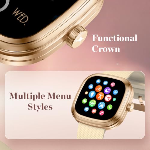 Fastrack Ryz Smart Watch for Women, 1.72” Super Ultra VU Display,Dynamic 60Hz Refresh Rate,AI Voice,Functional Crown,1ATM,BT Calling,HRM,SpO2 & Multiple Menu Styles,24/7 Health Suite - Ivory White