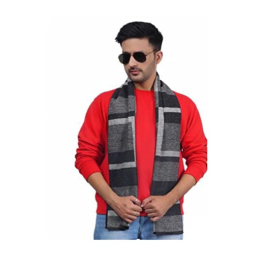 Krystle Boy's Woolen Casual Winter Wear Knitted Warm Premium Mufflers (Black)