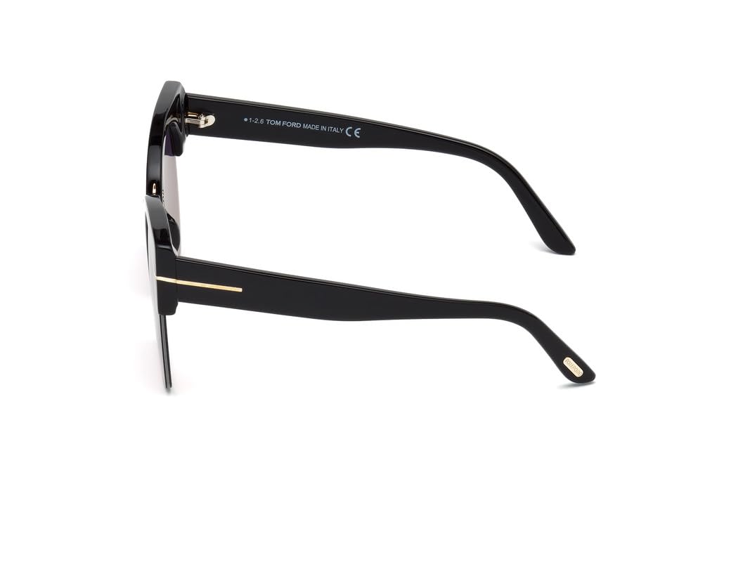 Tom Ford UV Protected Black Bug Eye Half rim Sunglasses for Men - FT0552 55 01B