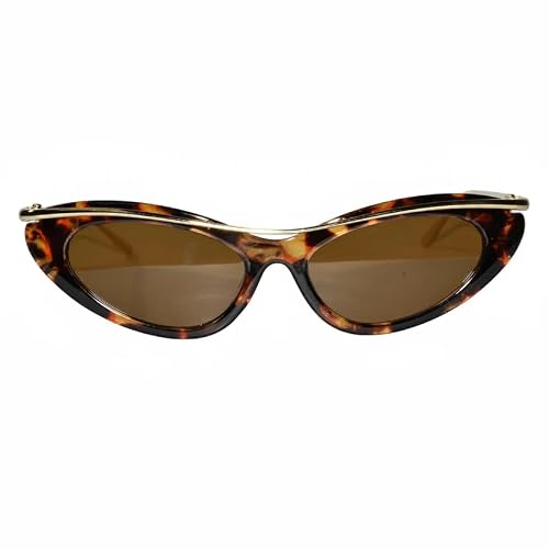 Luxury Trendy Cat Eye Sunglasses for Women | Stylish UV Protected Fashion Sunglasses | Lightweight Designer Shades for Driving, Travel, Beach & Outdoor Wear (DA brown)