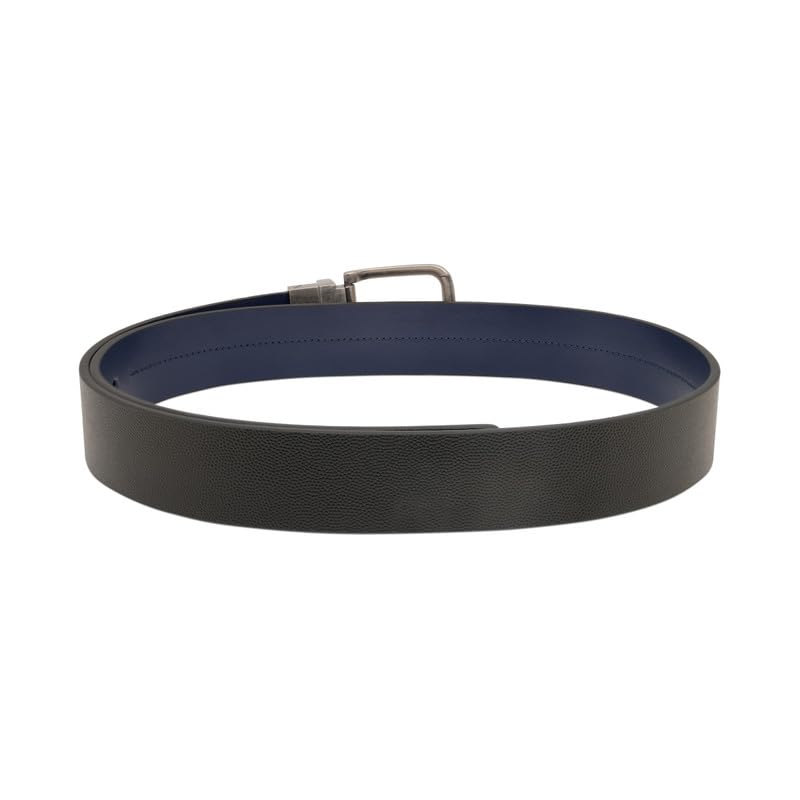 United Colors of Benetton Men's Reversible Leather Belt Grifton | Color - Black+Navy | M 90Cm | Formal & Casual | Ideal For Gifting