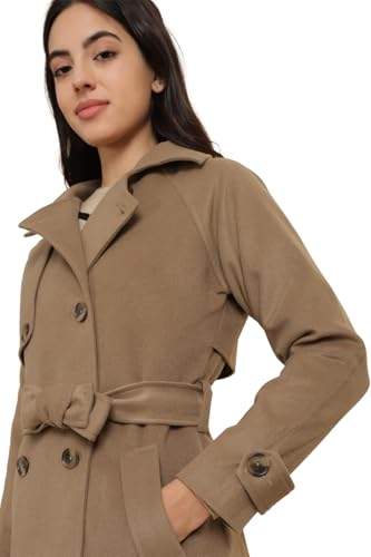 Allen Solly Women's A-Line Coat (AHJKCRGFI67538_Brown_2XL