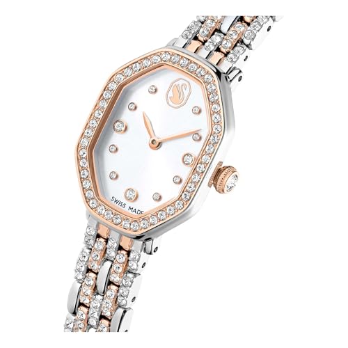 Swarovski Dextera Octagon Collection Watches, Stainless Steel and Pvd Rose Gold/Silver, One Size, Dextera Octagon Watch