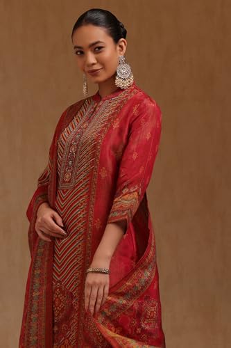 Soch Women's Shimmer Salwar Suit Set (RSD-EWA5CD22465_Fuchsia