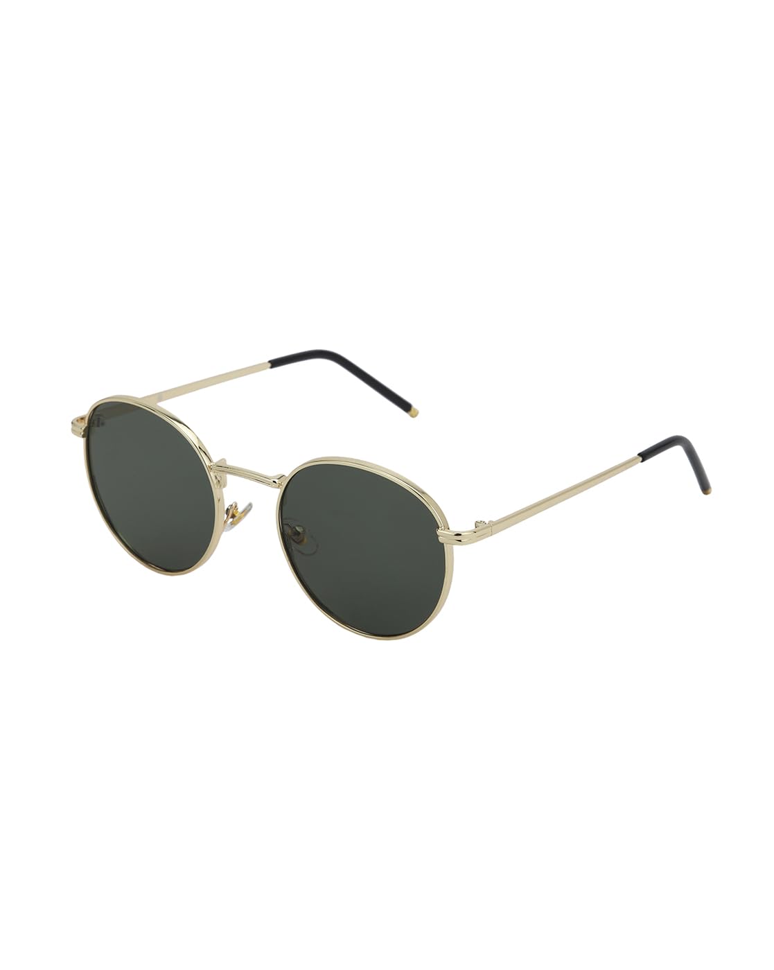 Carlton London Gold Toned with Green UV Protected Lens Round Sunglass for unisex