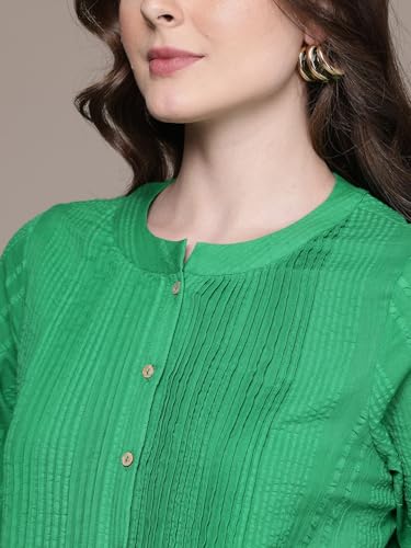 Aarke Ritu Kumar Green Ridhi Solid Shirt