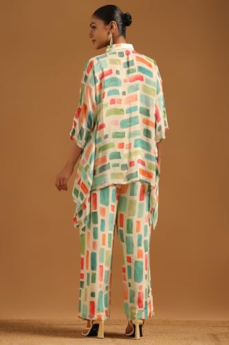 Soch Womens Multicolour Crepe Abstract Kaftan Suit