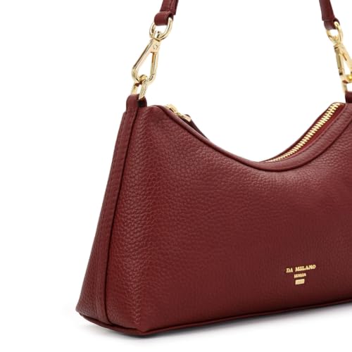 Da Milano Leather Shoulder Bag for Women - Cherry Red (LB-03232OL)