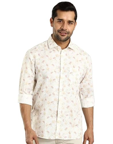 Indian Terrain Men All Over Print Off White Shirt