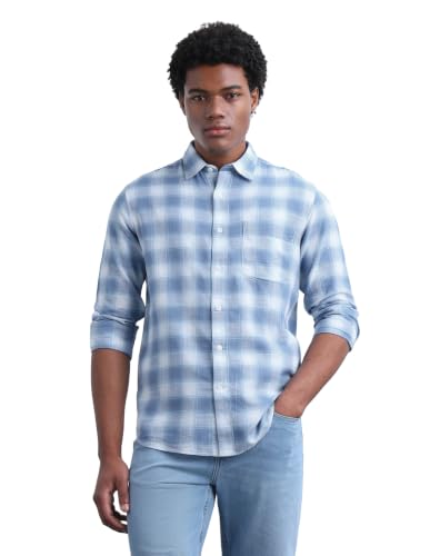Flying Machine Men's Plaid Checked Twill Shirt