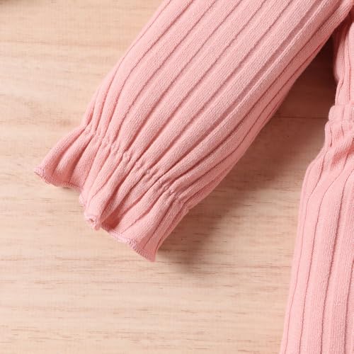 Hopscotch Baby Girls Textured Print Full Sleeves Pink Bodysuits For Ages (12-18 Months)