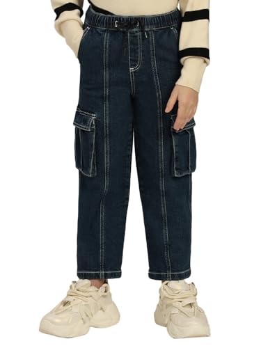 VERO MODA Girl Mid Rise Mom Fit Dark Blue Jeans