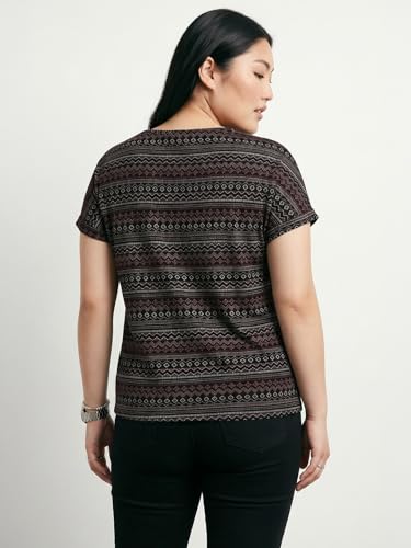 Max Women Printed T-Shirt (Black_L)