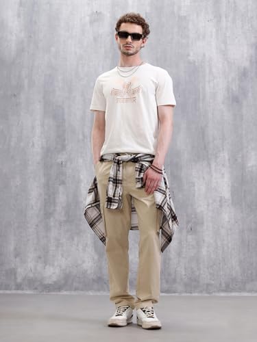 WROGN Men's 180 GSM Pure Cotton T-Shirt | Graphic Print | Slim Fit