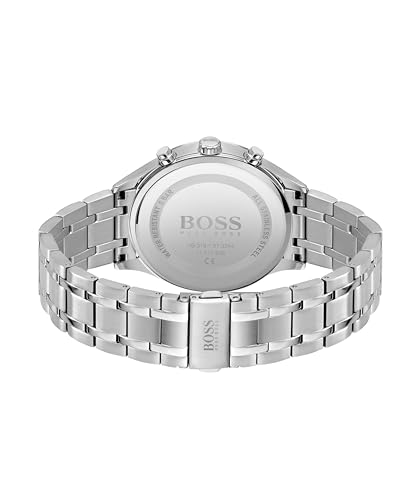 Hugo Boss Stainless Steel Gallant Analog Black Dial Men Watch-1513891, Silver Band