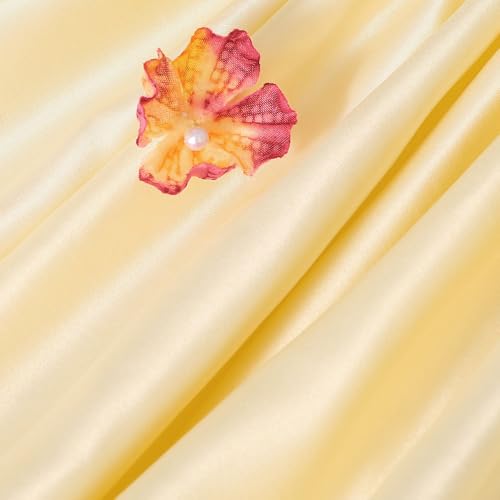 Hopscotch Girls Yellow Sleeveless Butterfly Applique Party Dress for Age (5-6 Years)