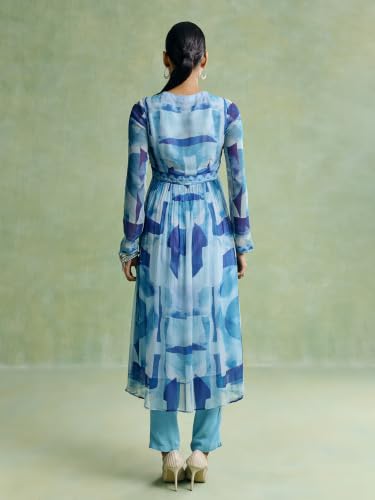 Aarke Ritu Kumar Blue Riverstone Kurta With Pant And Dupatta