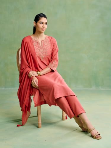Aarke Ritu Kumar Peach Femmora Kurta With Pant And Dupatta